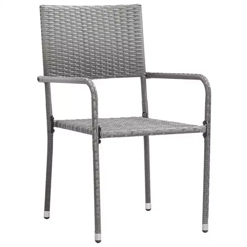 vidaXL Garten-Essgruppe Tisch und Stühle Grau und Schwarz Polyrattan und Stahl – 160 cm Tischlänge 4 Stühle