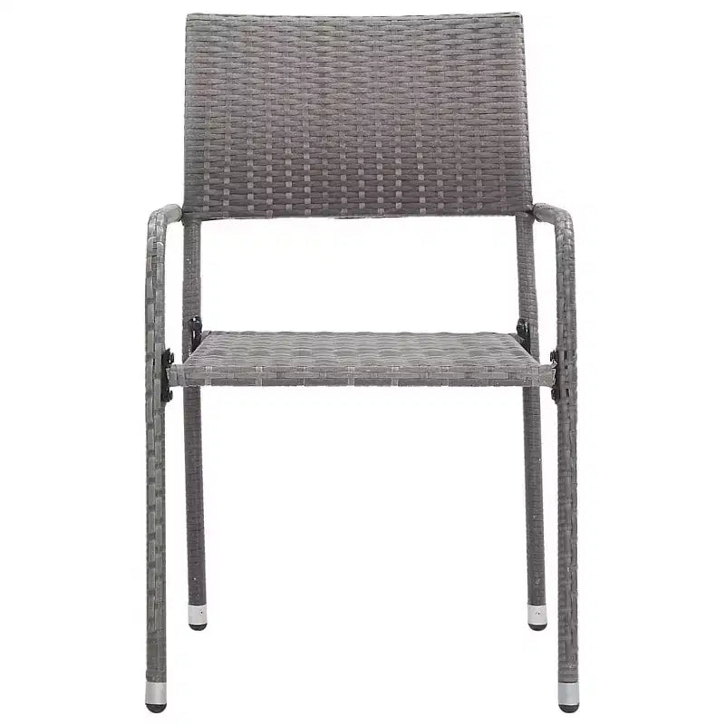 vidaXL Garten-Essgruppe Tisch und Stühle Grau und Schwarz Polyrattan und Stahl – 160 cm Tischlänge 4 Stühle