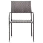 vidaXL Garten-Essgruppe Tisch und Stühle Grau und Schwarz Polyrattan und Stahl – 160 cm Tischlänge 4 Stühle