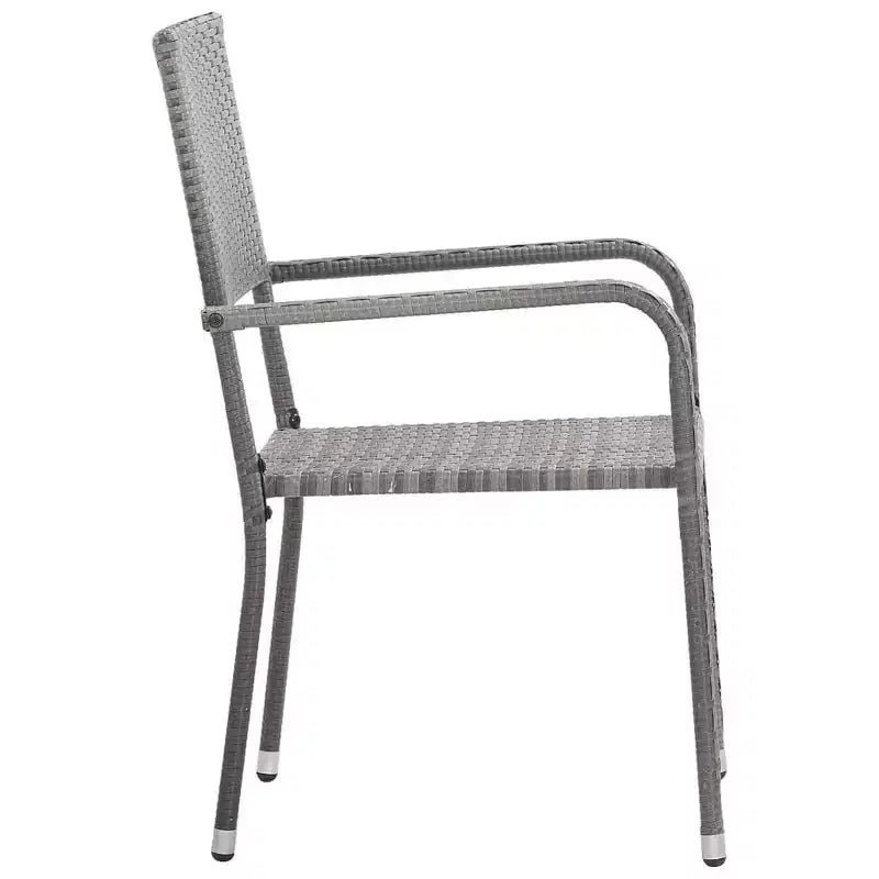 vidaXL Garten-Essgruppe Tisch und Stühle Grau und Schwarz Polyrattan und Stahl – 160 cm Tischlänge 4 Stühle