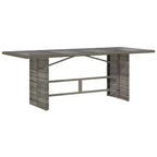 vidaXL 7-teiliges Gartenmöbel-Set – Graues Polyrattan mit marineblauen Kissen, verstellbare Sessel, Tischplatte aus gehärtetem Glas für Garten/Outdoor