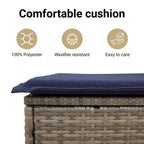 vidaXL Gartensitzgruppe mit Kissen Outdoor Gartenmöbel Grau Polyrattan