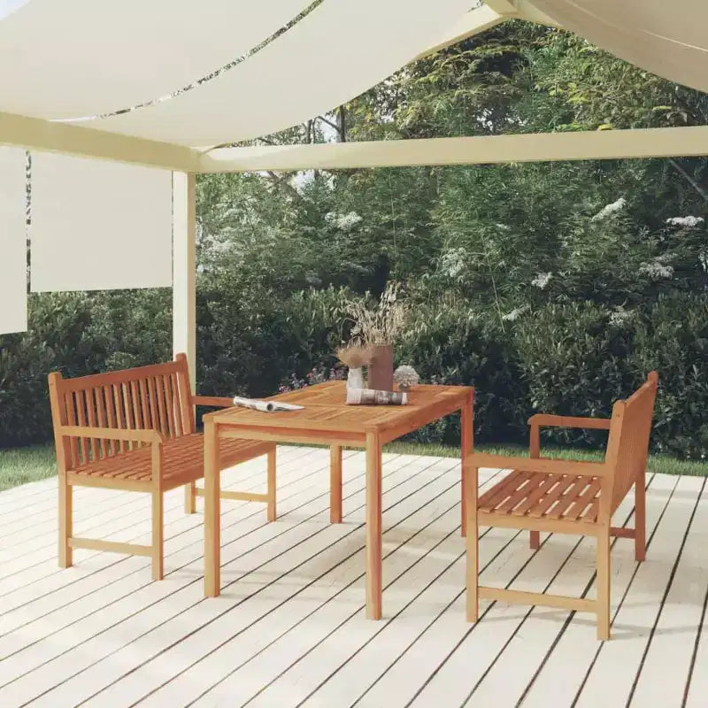 vidaXL Garten Essgruppe Teakholz fein geschliffen, mittelhart