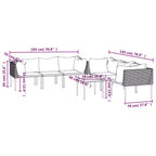 vidaXL 7-teiliges Garten-Lounge-Set mit Kissen Grau Polyrattan