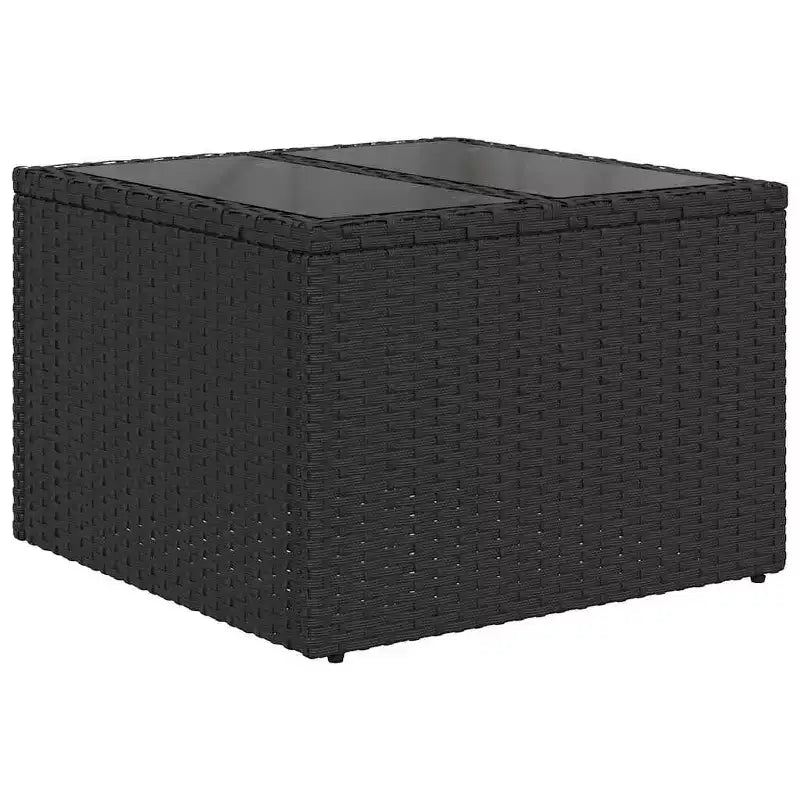 vidaXL 7-teiliges Garten-Sofa-Set mit Kissen Schwarz und Blau Polyrattan