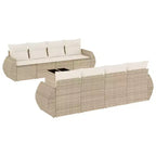 vidaXL Garden Sofa Set Beige PE Rattan Large Modular Garden Sofa Set