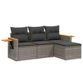 vidaXL Garden Sofa Set Grey PE rattan Standard Modular