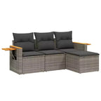 vidaXL Garden Sofa Set Grey PE rattan Standard Modular