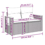 vidaXL Garten-Sofa-Set Grau Polyrattan Standard Modular