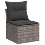 vidaXL Garten-Sofa-Set Grau Polyrattan Standard Modular