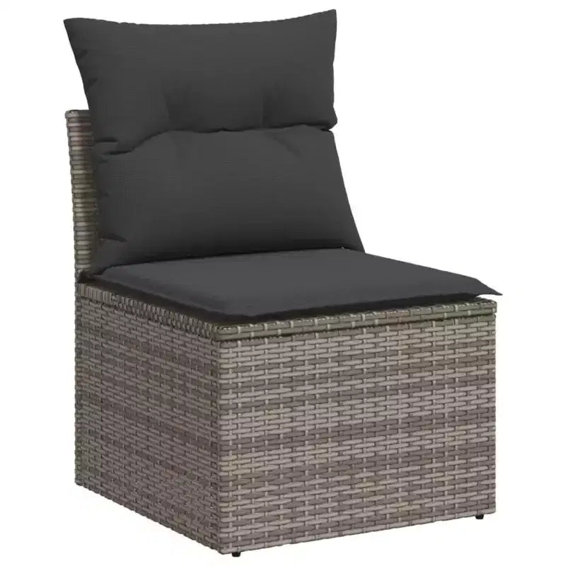 vidaXL Garten-Sofa-Set Grau Polyrattan Standard Modular