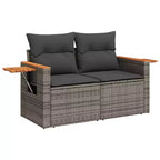 vidaXL Garten-Sofa-Set Grau Polyrattan Standard Modular