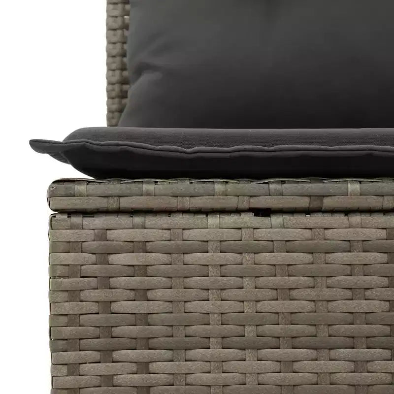 vidaXL Garten-Sofa-Set Grau Polyrattan Standard Modular