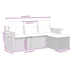 vidaXL Garten-Sofa-Set Grau Polyrattan Standard Modular