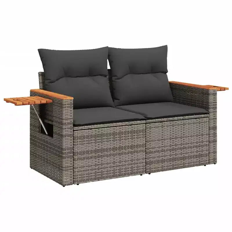 vidaXL Garten-Sofa-Set Grau, Dunkelgrau