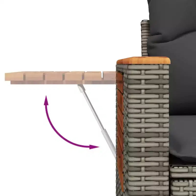 vidaXL Garten-Sofa-Set Grau, Dunkelgrau