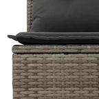 vidaXL Gartensofa-Set Grau Polyrattan Große Verstellbare Füße