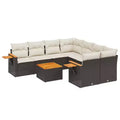 vidaXL Garden Sofa Set Black, Cream White
