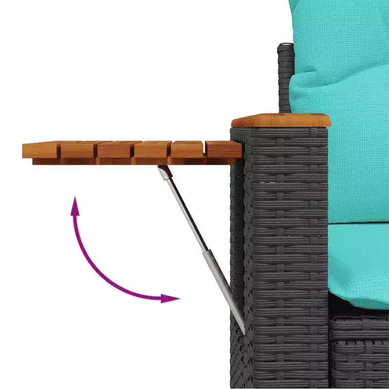 vidaXL Gartensitzgruppe Schwarz, Blau