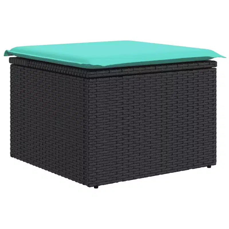 vidaXL Gartensitzgruppe Schwarz, Blau