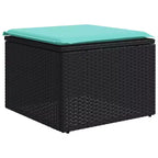 vidaXL Loungeset mit Kissen, Tisch und Sofas, 8-teilig, Polyrattan - Schwarz
