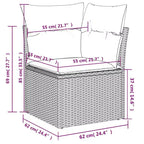 vidaXL Loungeset mit Kissen, Tisch und Sofas, 8-teilig, Polyrattan - Schwarz