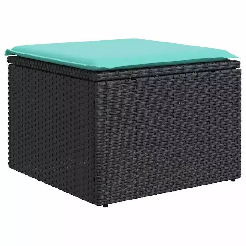 vidaXL Loungeset mit Kissen, Tisch und Sofas, 8-teilig, Polyrattan - Schwarz