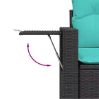 vidaXL Loungeset mit Kissen, Tisch und Sofas, 8-teilig, Polyrattan - Schwarz