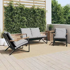 vidaXL Gartenstühle mit Kissen Sitzgelegenheiten Outdoor Gartenmöbel Schwarz Stahl