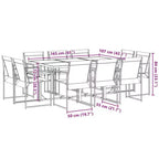 vidaXL Gartenessgruppe Gartentisch und Stühle Gartenmöbel Textilene