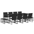 vidaXL Patio Dining Set Table and Chair Garden Outdoor Furniture Black Textilene