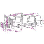 vidaXL Garten-Essgruppe Tisch und Stühle Gartenmöbel Outdoor Schwarz Textilene