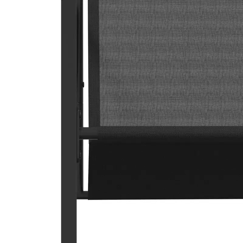 vidaXL Garten-Essgruppe Tisch und Stühle Gartenmöbel Outdoor Schwarz Textilene