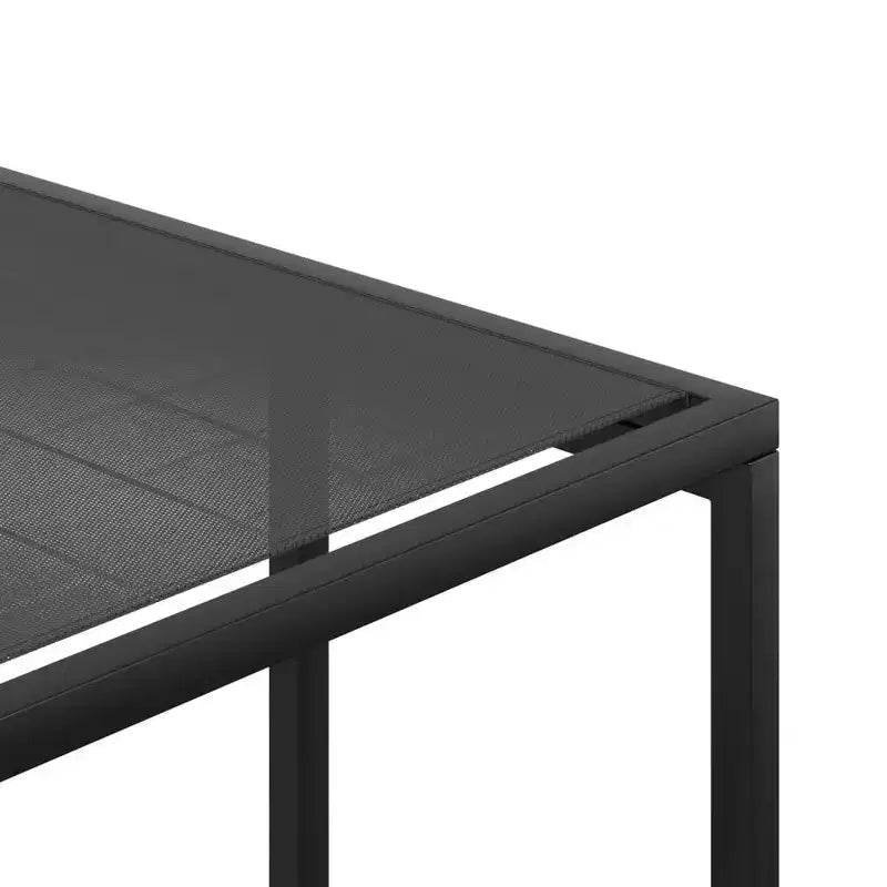 vidaXL Garten-Essgruppe Tisch und Stühle Gartenmöbel Outdoor Schwarz Textilene