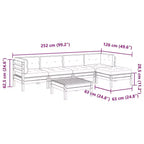 vidaXL Garten-Sofa-Set Wachsbraun Massives Kiefernholz, Oxford-Gewebe Groß