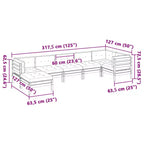 vidaXL Gartensofa-Set Wachsbraun Massives Kiefernholz Groß Modular