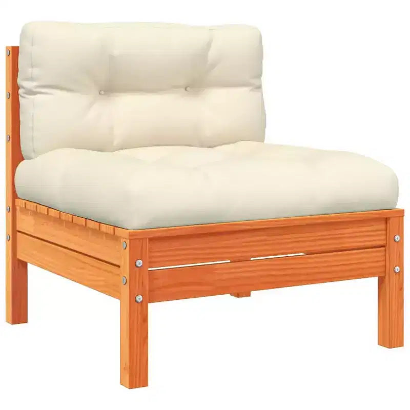 vidaXL Gartensofa-Set Wachsbraun Massives Kiefernholz Groß Modular