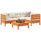 vidaXL Gartensofa-Set Wachsbraun Kiefer Massivholz 5-teilig modular