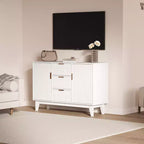 CuisinSmart 47.2 Modernes geriffeltes Sideboard-Buffetschrank, Holzschrank mit 3 Schubladen, 2 Türen & verstellbaren Einlegeböden für Wohnzimmer Küche