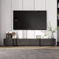 Famapy Black Geometric - Patterned TV Stand for 78 Inch TVs,Modern Entertainment Center with Lift - Up Doors, Storage Cabinets for Your Living Room