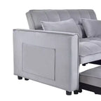 PexFix 3-in-1 Schlafsofa ausziehbarer Couch mit verstellbarer Rückenlehne, Samt-Zweisitzer Futonsofa mit Kissen für Wohnzimmer, Apartment, Grau