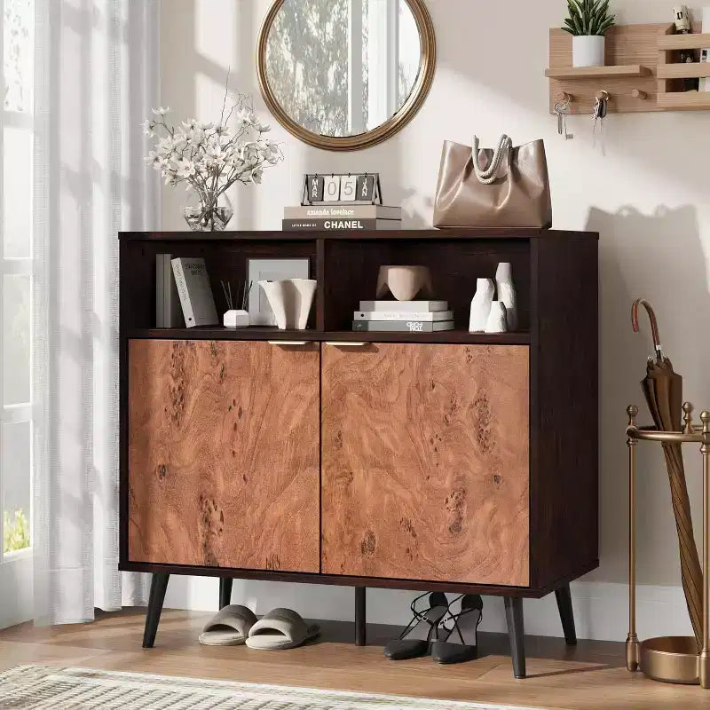 31.5 Buffet Cabinet - Sideboard w/ Drawers, Shelves & Doors, Coffee Station & Robot Vacuum Friendly