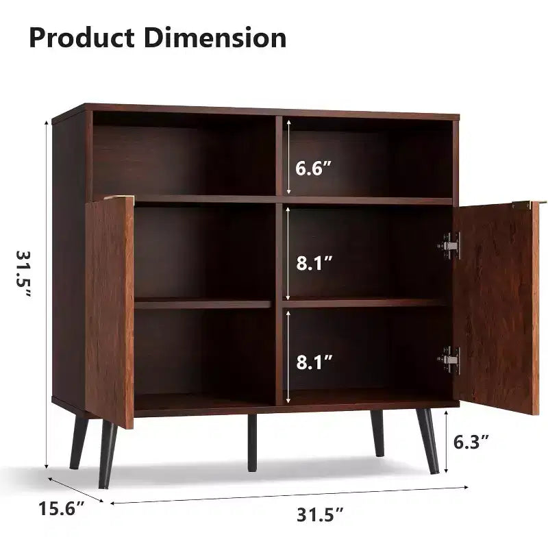 31.5 Buffetschrank – Sideboard mit Schubladen, Ablagen & Türen, Kaffeestation & Roboterstaubsaugerfreundlich