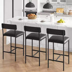 Barhocker 2er-Set, Küchen-Barhocker mit Fußstütze, 25,5 Zoll gepolsterte Barstühle mit Rückenlehne, 2 Thekenhocker für Bartheke