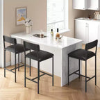 Barhocker 2er-Set, Küchen-Barhocker mit Fußstütze, 25,5 Zoll gepolsterte Barstühle mit Rückenlehne, 2 Thekenhocker für Bartheke
