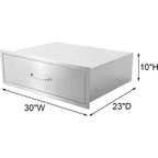 Acekool Outdoor Küchenschublade 30 B x 23 H x 10 T, Edelstahl-Kommode mit 2 Schubladen, Einbau für Grillinsel, Terrassengrillstation, Silber
