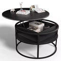 Coffee Table with Lift Top and Hidden Storage, Round Center Table for Living Room