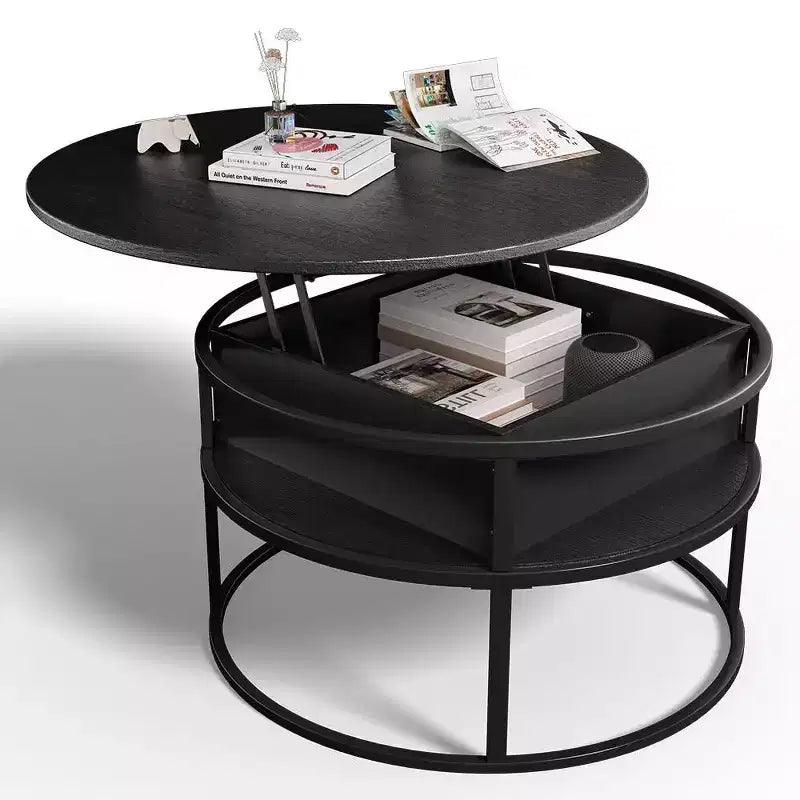 Coffee Table with Lift Top and Hidden Storage, Round Center Table for Living Room