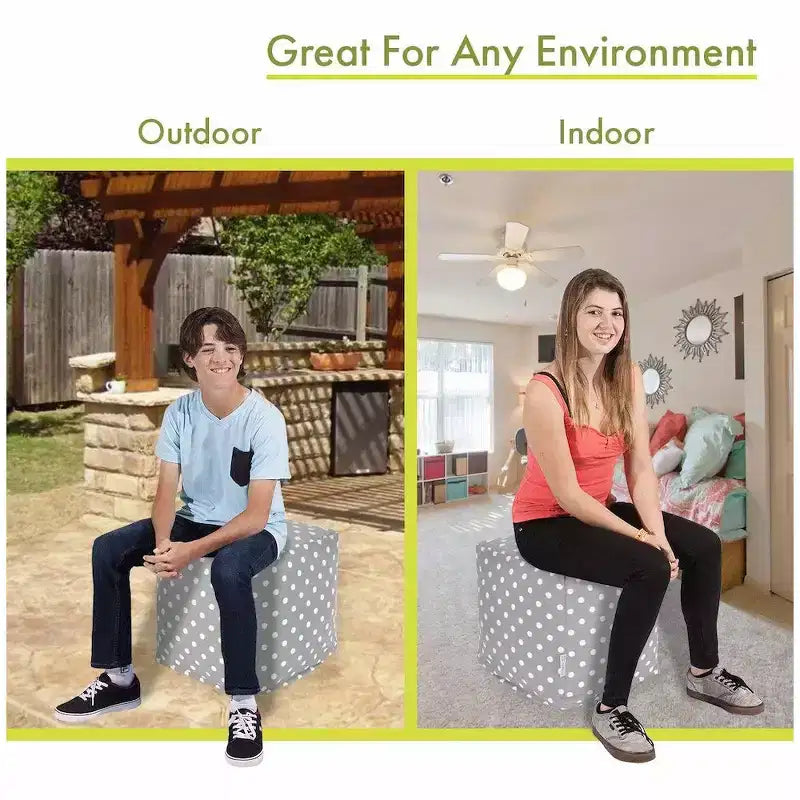 Majestic Home Goods, Cube Pouf Ikat Dot