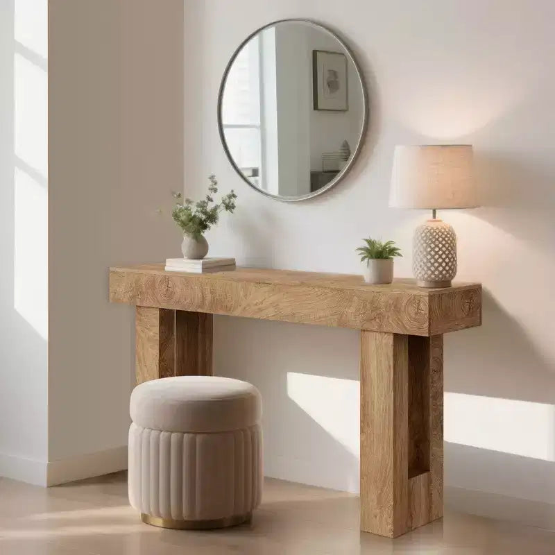 Konsolentische für den Eingangsbereich, schmale Sofatische, Eingangstisch, rustikaler schmaler Eingang, Haustür für Wohnzimmer, Flur